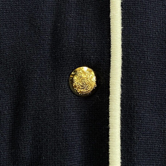 Ralph Lauren LRL Cardigan Sweater Knit Blazer L Large Black Crest Monogram Crown - Picture 8 of 11